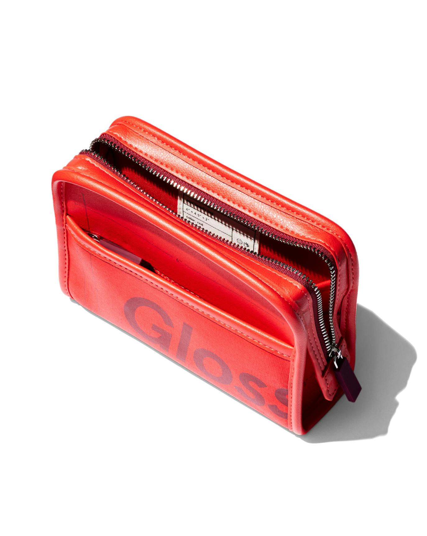 red beauty bag